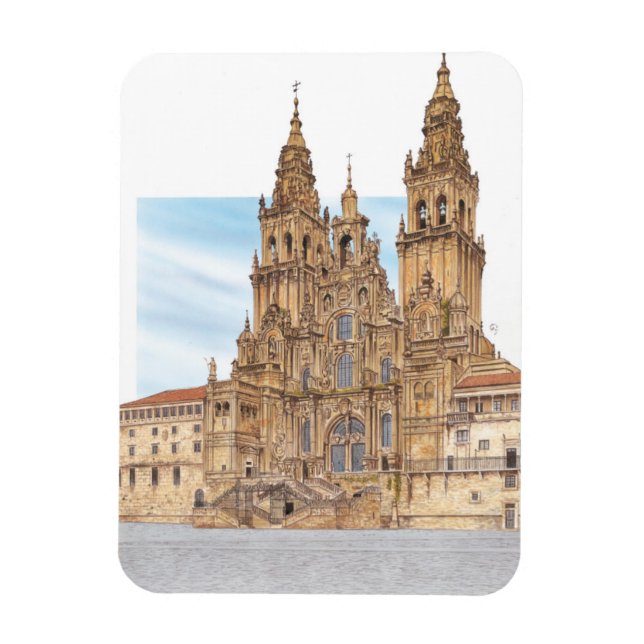 Santiago de Compostela. Western façade. Spain Magnet (Vertical)