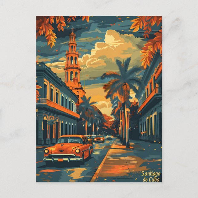 Santiago de Cuba vintage Postcard (Front)