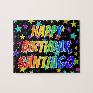 "SANTIAGO" First Name, Fun "HAPPY BIRTHDAY" Jigsaw Puzzle