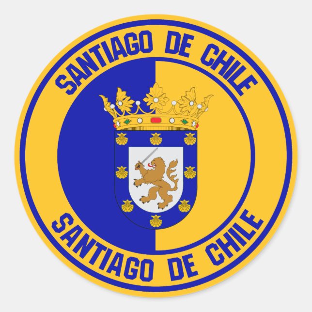 Santiago Round Emblem Classic Round Sticker (Front)