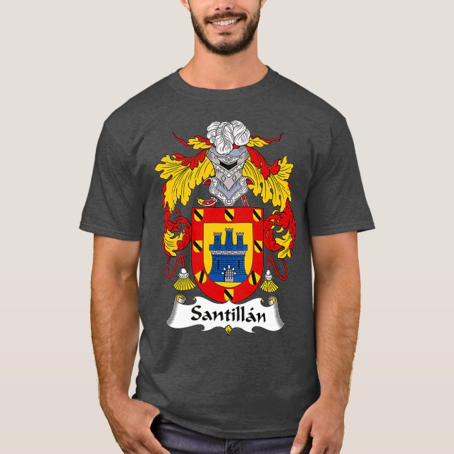 Santillan Coat of Arms  Family Crest T-Shirt (Front)