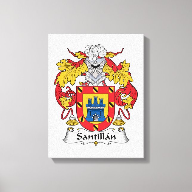 Santillan Family Crest Canvas Print (Front)