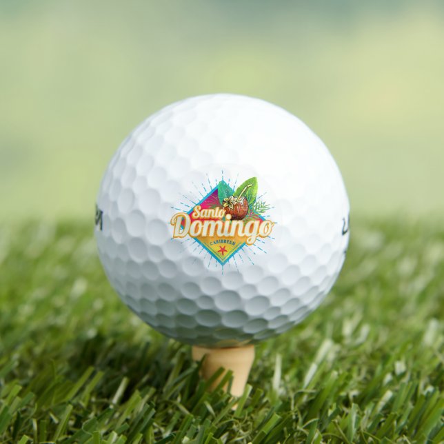 Santo Domingo Caribbean Dominican Republic Retro Golf Balls (Insitu Tee)