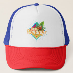 Santo Domingo Caribbean Dominican Republic Retro L Trucker Hat