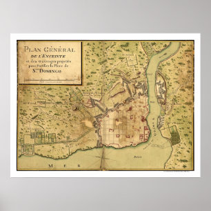 Santo Domingo Dominican Map 1805 Poster