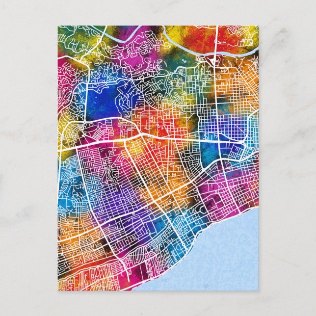 Santo Domingo Dominican Republic City Map Postcard (Front)