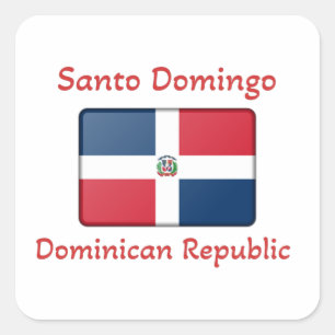 Santo Domingo Dominican Republic Flag  Square Sticker