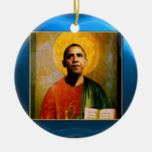 SANTOBAMA  Blue Sapphire Ceramic Tree Decoration