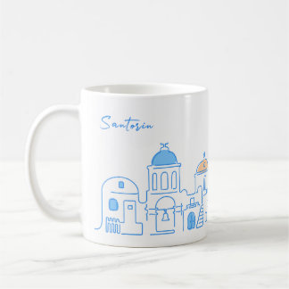 Santorin mug, Souvenir from Greece, hand drawing Coffee Mug
