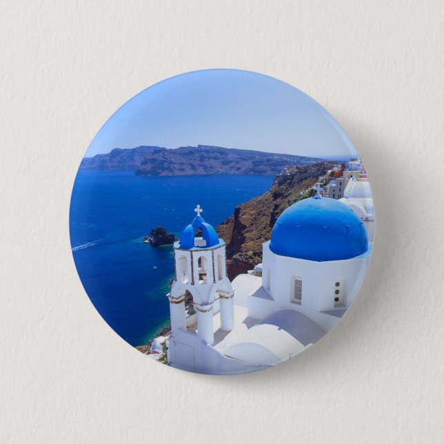 Santorini 6 Cm Round Badge (Front)