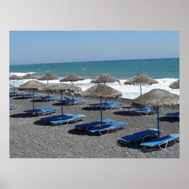 Santorini Beach, Greece Poster (Front)