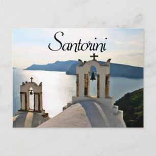 Santorini Bell Tower Greece Postcard