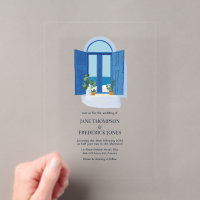 Santorini Blue Window Greek Island Wedding