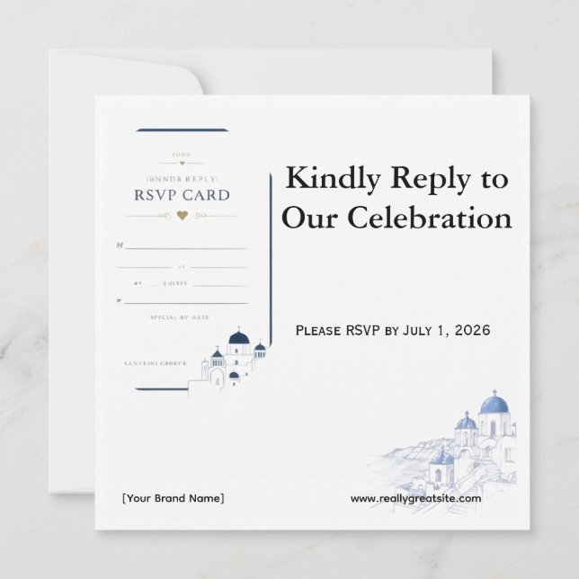 Santorini Boarding Pass RSVP Card (Back)