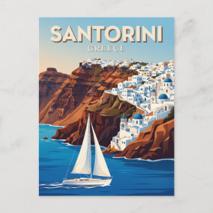 Santorini Caldera Greece Postcard