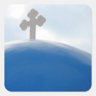 Santorini Cross in the Afternoon Sun Square Sticker