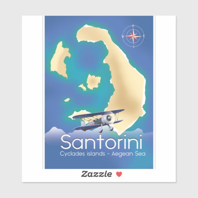 Santorini Cyclades islands Aegean Sea map (Sheet)
