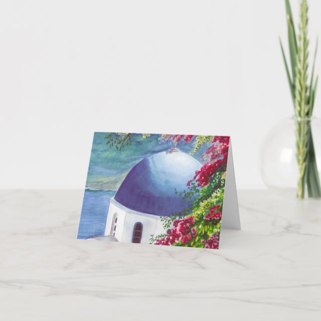 santorini dome greeting card (Front)