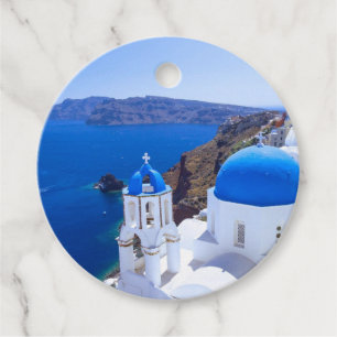 Santorini Favour Tags