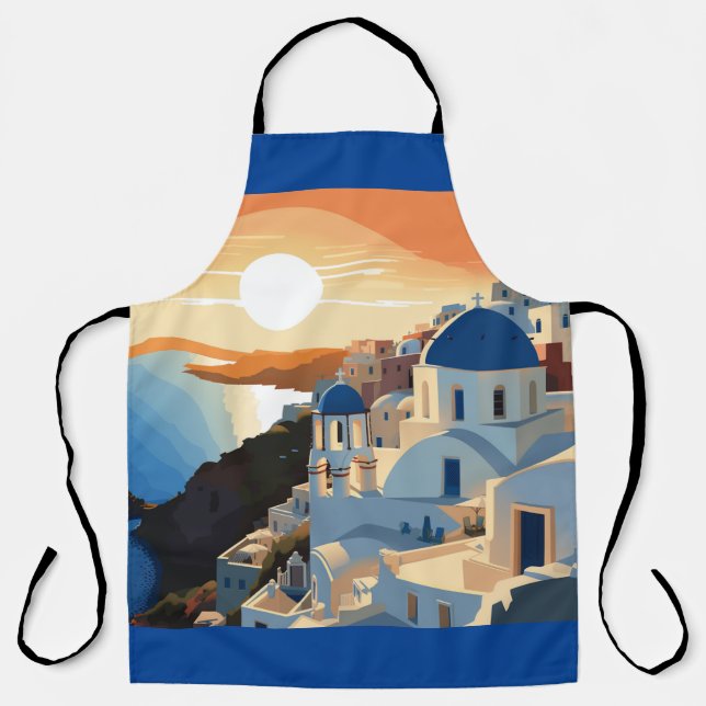 SANTORINI GREECE #1 APRON (Front)