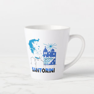 Santorini Greece.b Latte Mug