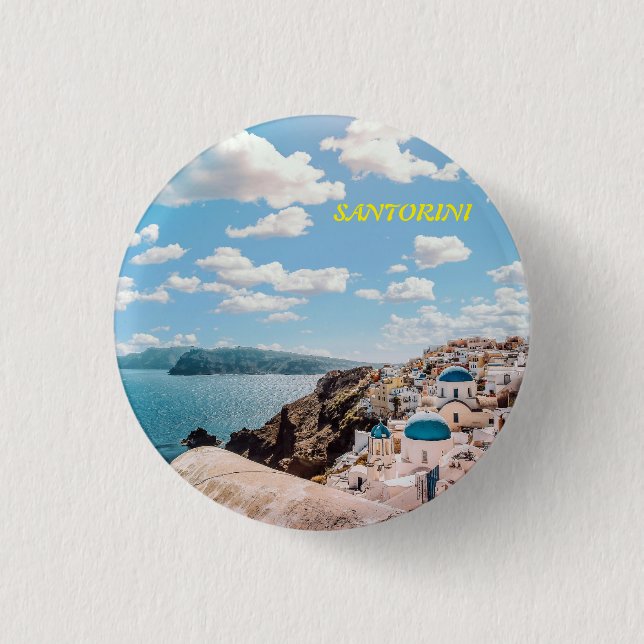 Santorini, Greece Beach House 3 Cm Round Badge (Front)