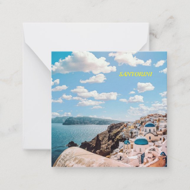 Santorini, Greece Beach House Card (Front)