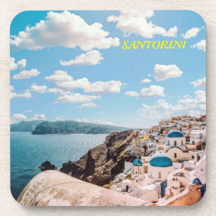 Santorini, Greece Beach House Coaster