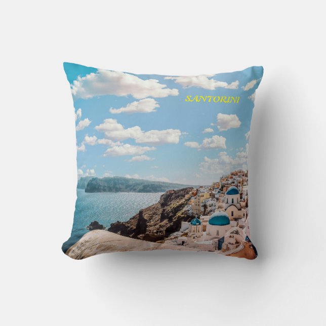 Santorini, Greece Beach House Cushion (Front)