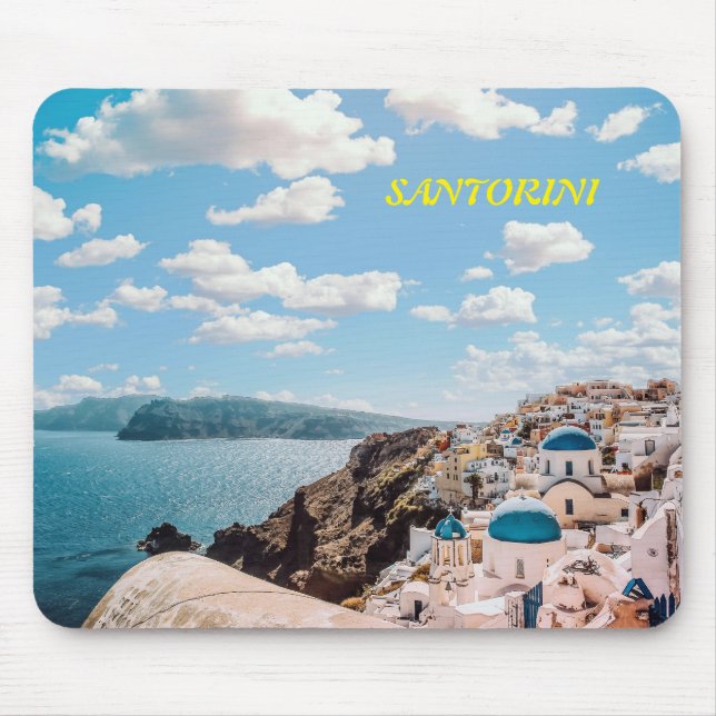 Santorini, Greece Beach House Mouse Pad (Front)