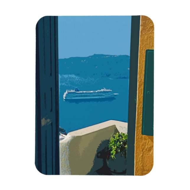 Santorini, Greece cruise ship Magnet (Vertical)