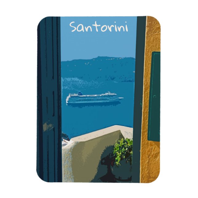 Santorini, Greece cruise ship Magnet (Vertical)