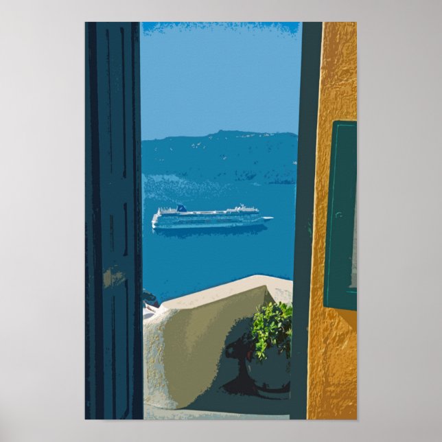 Santorini, Greece cruise ship Poster (Front)