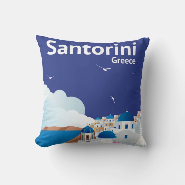 Santorini Greece Cushion (Front)