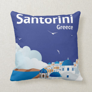 Santorini Greece Cushion