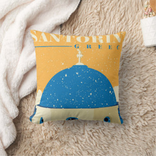 Santorini Greece Cushion