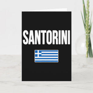Santorini Greece Greek Flag Souvenir Vacation Card