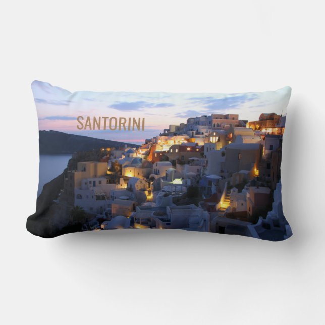 Santorini - Greece Lumbar Cushion (Front)