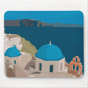 Santorini Greece Mouse Pad