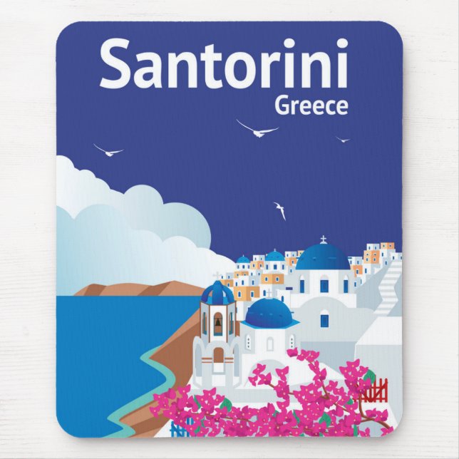 Santorini Greece Mouse Pad (Front)