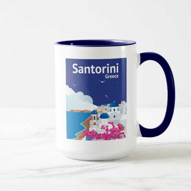 Santorini Greece Mug (Right)