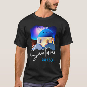 Santorini Greece Painting Travel Souvenir For Men  T-Shirt