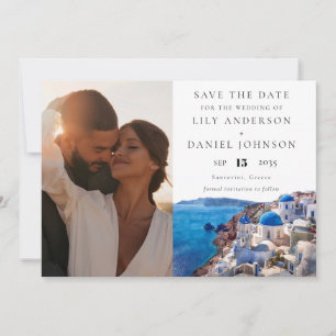 Santorini Greece Photo Destination Wedding Save The Date
