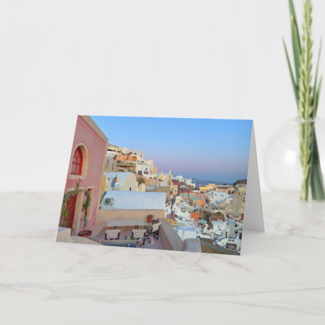 Santorini Greece Photograph Card (Front)