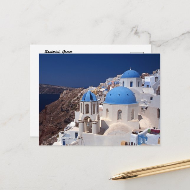 Santorini Greece Postcard (Front/Back In Situ)