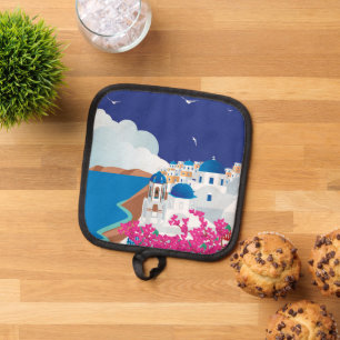 Santorini Greece Pot Holder
