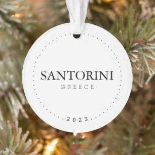 Santorini, Greece Simple International Travel Ornament