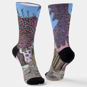 Santorini Greece socks