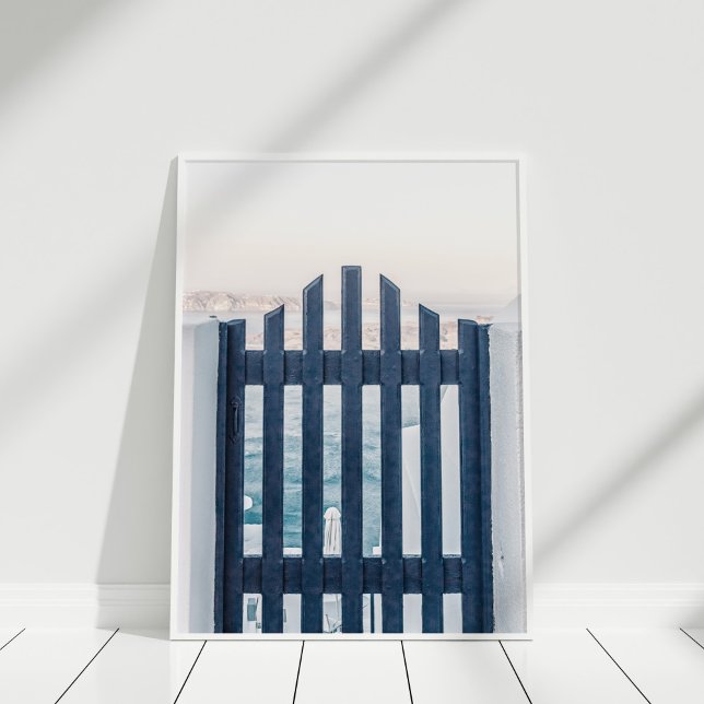 Santorini Greece Summer Poster (Santorini Greece Summer Poster in a white frame.)