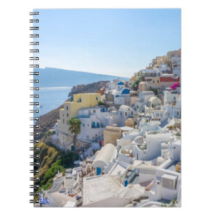 Santorini Greece - sunny-summer day in Santorini Notebook